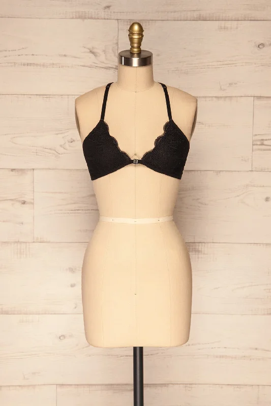 Women's Sheer Lingerie Nightgowns Chiavari Black | Lace & Mesh Bralette