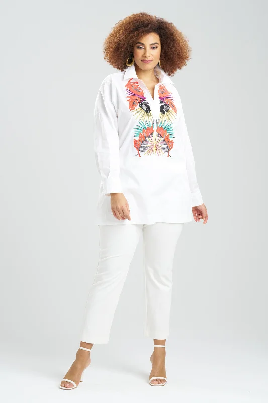 Affordable Lingerie for Women Cotton Poplin El Nido Embroidery Oversized Top
