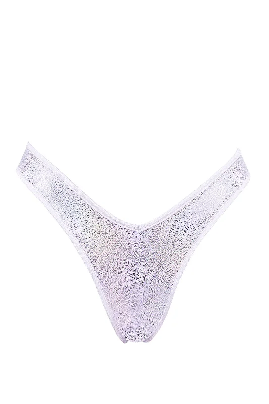 Women's Bridal Lingerie Collection High-Cut Rave Holographic Bottom / LULY Holo White