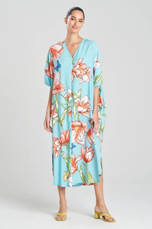 Eco-Friendly Organic Lingerie for Women Wild Poppy Zip Caftan