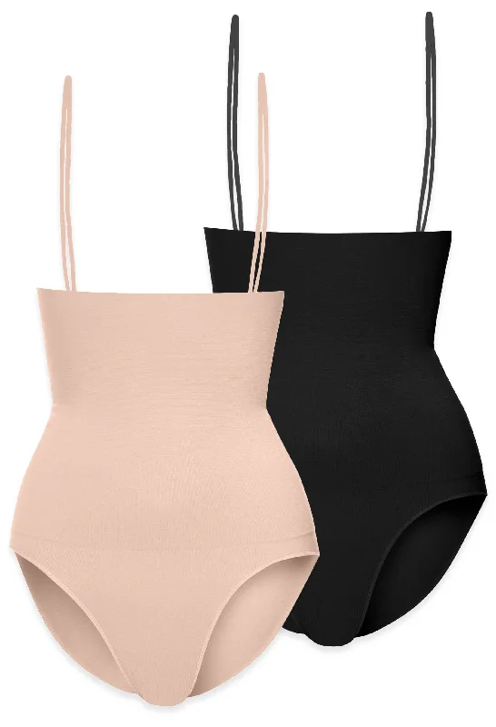 Women's thong briefs with a beaded waistband Ultimate Stay Up Shaping Brief Set