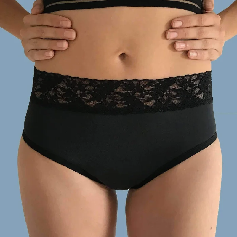 Bikini briefs with a double - layer front​ FLUX Bikini Period Pants Light - Black