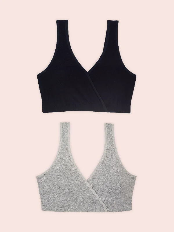 hands free women nursing bra for multitasking The Felicity - Cotton Sleep Bra 2-Pack