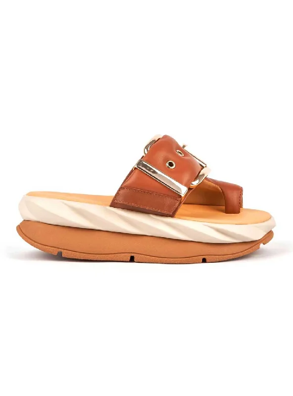 Bikini briefs with cut - out details​ 4CCCCEES Women's Mellow Glow Sandals - Brown