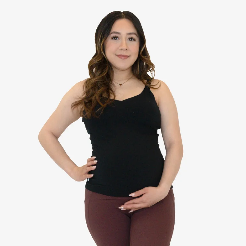 plus size front closure women nursing bra Skin Adjustable Pumping Tank - Black