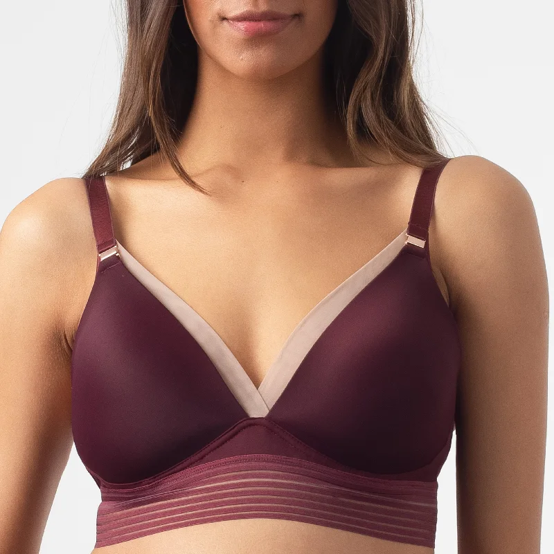 designer women nursing bra AMBITION TRIANGLE PLUM CONTOUR NURSING BRA - WIREFREE
