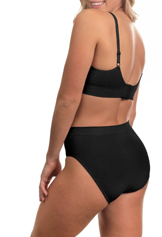 balconette bra women bra and panty sets for a sexy style Black Bamboo Padded Wire Free Bra and High Cut Brief Set balconette bra women bra and panty sets for a sexy style Black Bamboo Padded Wire Free Bra and High Cut Brief Set