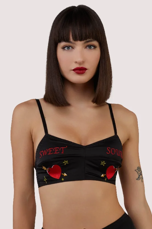 Breathable non wired bras for summer Clara Black Sweet And Sour Retro Embroidery Bralette Breathable non wired bras for summer Clara Black Sweet And Sour Retro Embroidery Bralette
