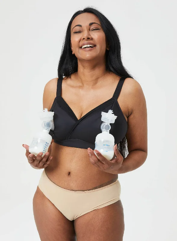 highly rated women nursing bra Cake Maternity: Pumpkin Pumping Bra Black