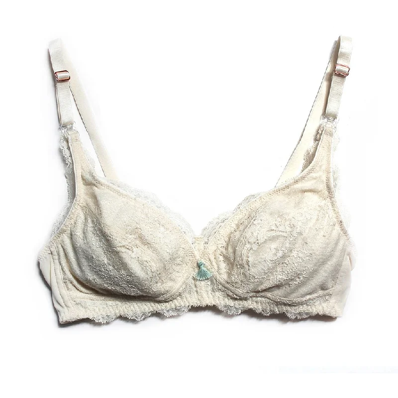 wireless women nursing bra for a natural feel Crystal Maternity Bra (Ivory)