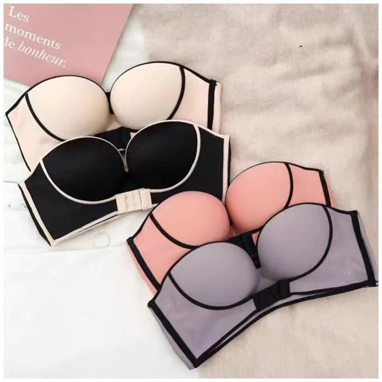 Wireless non wired bras with a front closure​ Derek Push Up Bralettes