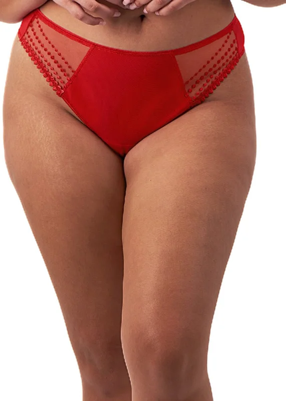 plus size women bra and panty sets Elomi Matilda Haute Red Thong Panty 8907