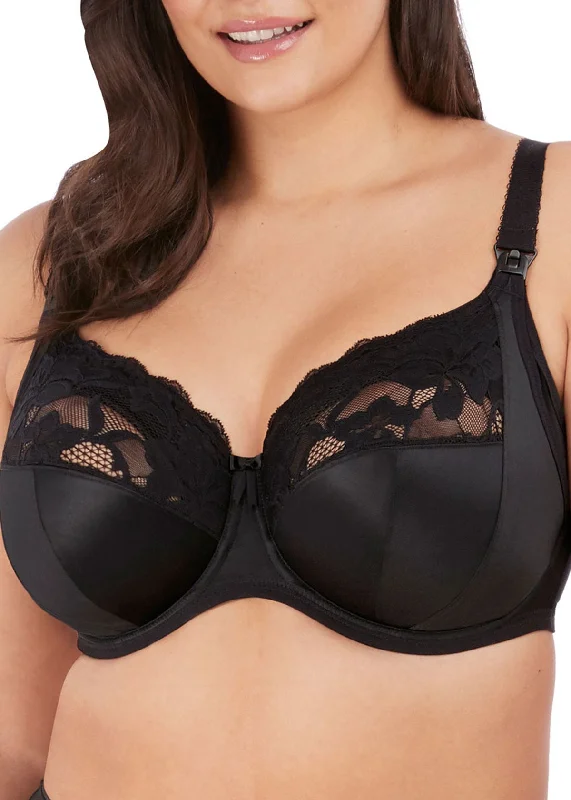 front closure women nursing bra Elomi Molly Black Unlined Nursing Bra 4542