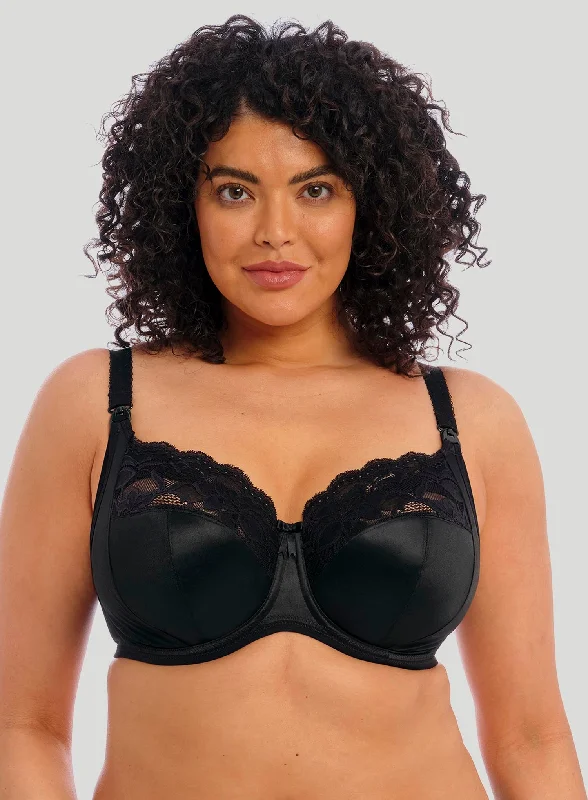 front closure women nursing bra Elomi: Molly Underwire Nursing Bra Black