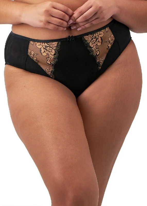 thong panty women bra and panty sets for minimal coverage Elomi Teagan Black Almond High Leg Brief Panty 302653 thong panty women bra and panty sets for minimal coverage Elomi Teagan Black Almond High Leg Brief Panty 302653