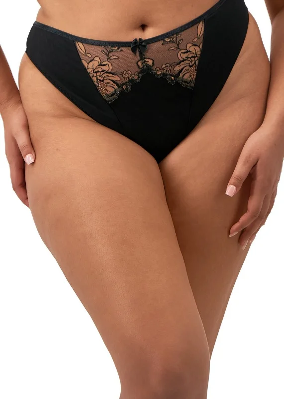 quick dry women bra and panty sets for active lifestyles Elomi Teagan Black Almond Thong Panty 302670 quick dry women bra and panty sets for active lifestyles Elomi Teagan Black Almond Thong Panty 302670