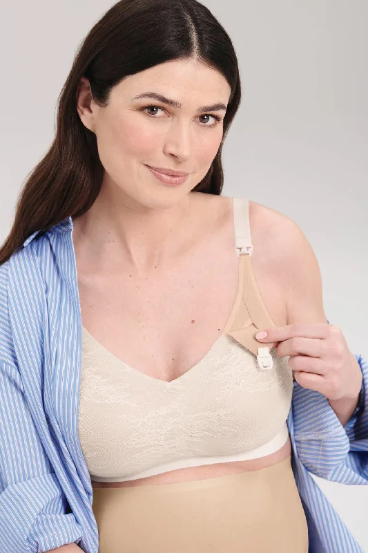 adjustable strap women nursing bra Essential Lace Wireless Nursing Bra