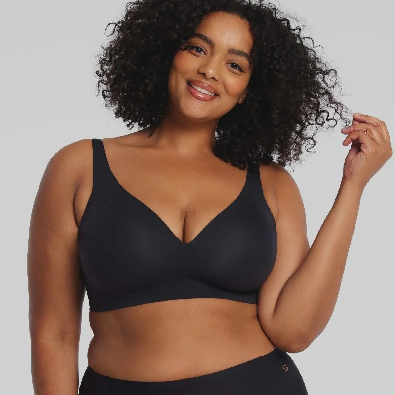 Non wired sports bras with high impact support Evelyn & Bobbie Starlette Plunge Bra in Black Non wired sports bras with high impact support Evelyn & Bobbie Starlette Plunge Bra in Black