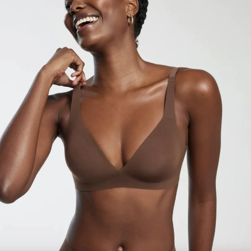Non wired bras with underbust band for support Evelyn & Bobbie Starlette Plunge Bra in Umber Non wired bras with underbust band for support Evelyn & Bobbie Starlette Plunge Bra in Umber