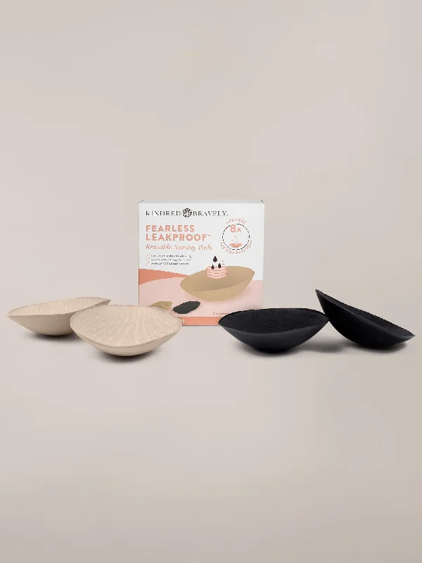 seamless women nursing bra for comfort Fearless Leakproof® Reusable Nursing Pads | Black & Beige