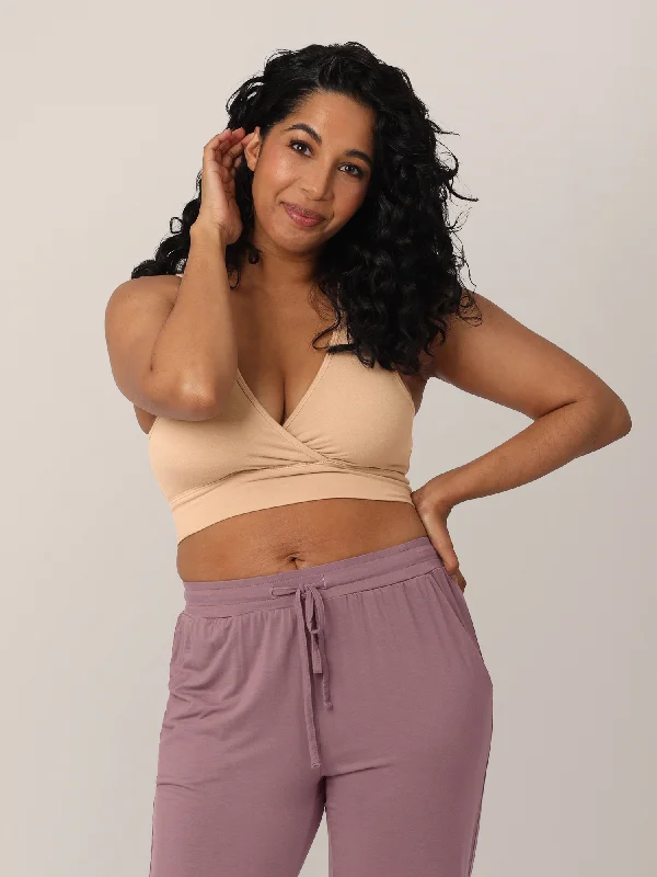 plus size women nursing bra French Terry Racerback Nursing & Sleep Bra | Beige