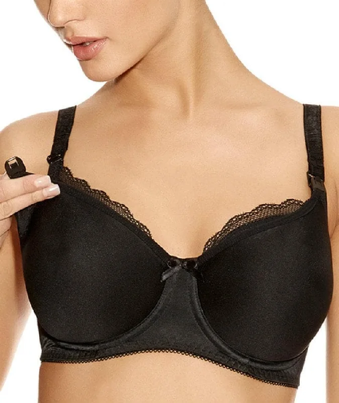 designer women nursing bra Freya Pure Underwire Moulded Nursing Bra - Black