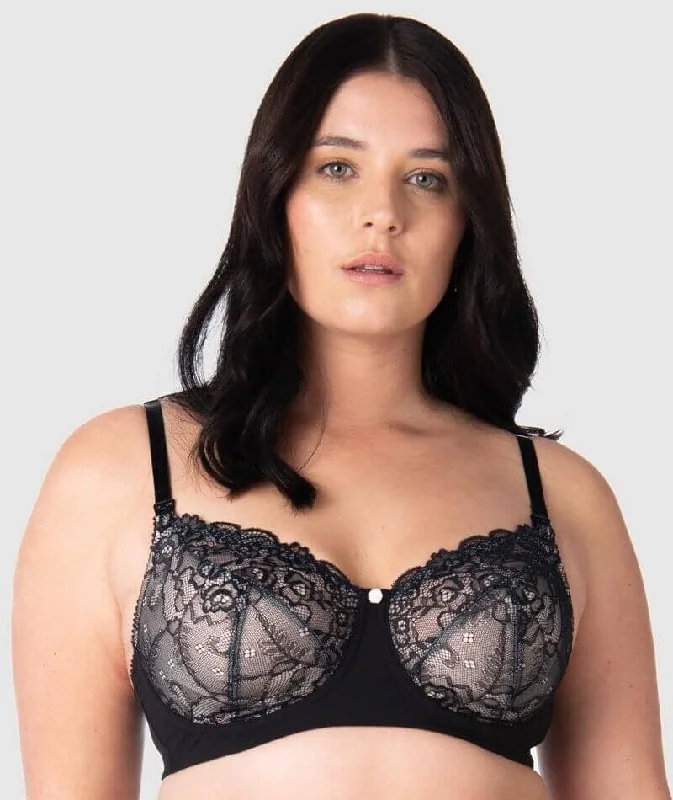 wireless women nursing bra for a natural feel Hotmilk Temptation Maternity & Nursing Bra - Black