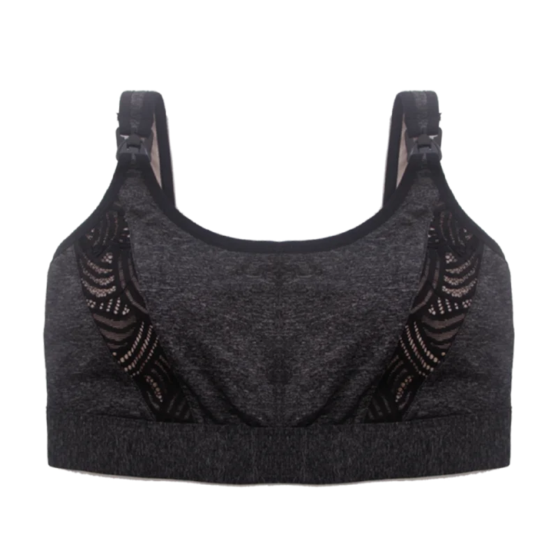designer women nursing bra Jo Charcoal Maternity Sports Bra