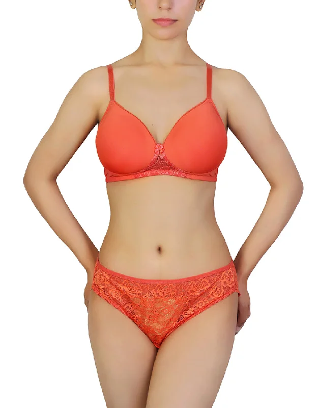 high waisted panty women bra and panty sets for tummy control Losha Butterfly back Bra With Lacy Panty SET -BURN SIENNA high waisted panty women bra and panty sets for tummy control Losha Butterfly back Bra With Lacy Panty SET -BURN SIENNA