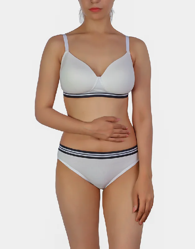 cheeky panty women bra and panty sets for a flirty style LOSHA LIGHTLY PADDED NON WIRED TSHIRT BRA WITH MATCHING PANTY-WHITE cheeky panty women bra and panty sets for a flirty style LOSHA LIGHTLY PADDED NON WIRED TSHIRT BRA WITH MATCHING PANTY-WHITE
