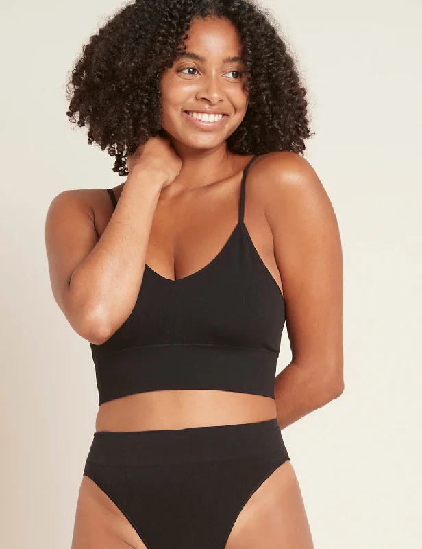 Lightly padded non wired bras for a seamless look LYOLYTE® Ribbed Low Back Bra - Black Lightly padded non wired bras for a seamless look LYOLYTE® Ribbed Low Back Bra - Black