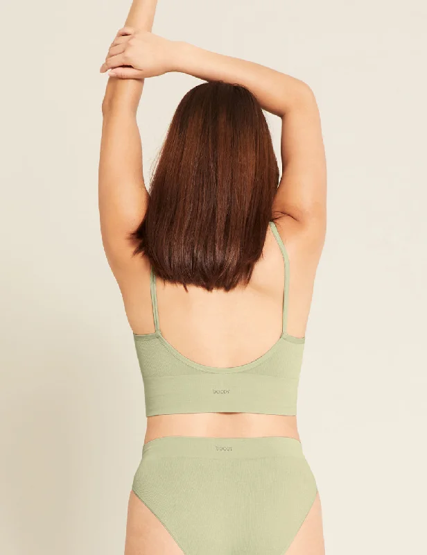 Non wired push up bras for enhanced cleavage​ LYOLYTE® Ribbed Low Back Bra - Sage