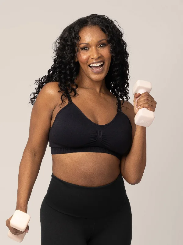 organic cotton hypoallergenic women nursing bra Sublime® Nursing Sports Bra | Black