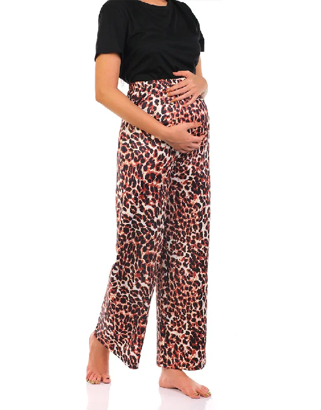 highly rated women nursing bra LOSHA MOMMY MATERNITY STRAIGHT LEG PANTS- LEOPARD