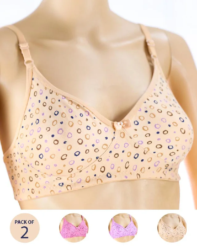 Breathable non wired bras for summer Pack of 2 - Madam Bra - M-7 - Non Padded, Non Wired Bra, Soft Jersey Cotton Bra Breathable non wired bras for summer Pack of 2 - Madam Bra - M-7 - Non Padded, Non Wired Bra, Soft Jersey Cotton Bra