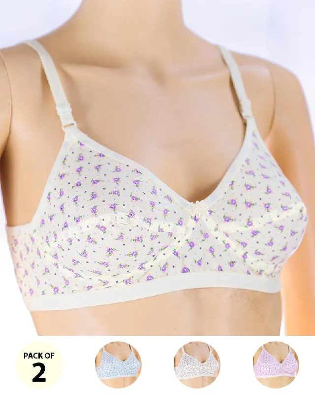 Breathable non wired bras for summer Pack of 2 Madam Bra - Safal-11 - Non Padded Bra - Non Wired Bra Breathable non wired bras for summer Pack of 2 Madam Bra - Safal-11 - Non Padded Bra - Non Wired Bra