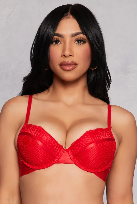 Vintage Inspired Lingerie for Women  Fishnet Lace Plunge Bra