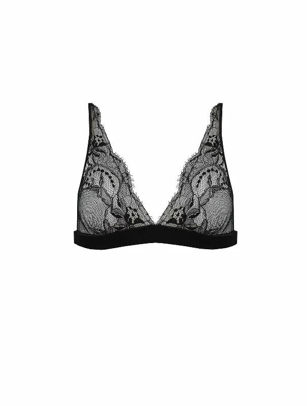 Lightly padded non wired bras for modesty​ Signature Lace Boudoir Bra - Black