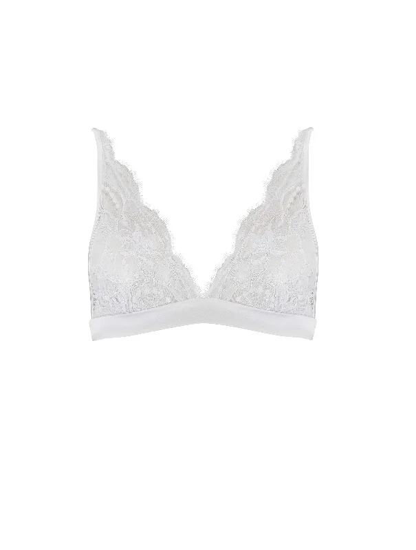 Non wired nursing bras with a stretchy material​ Signature Boudoir Bra - White