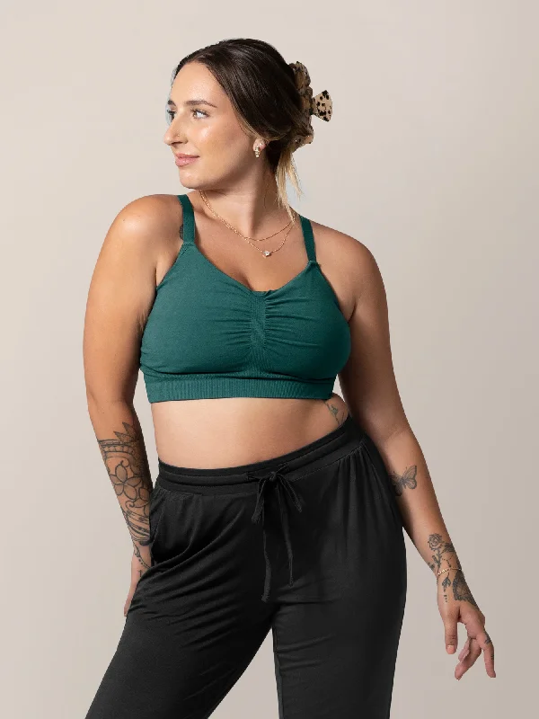 nursing bra for working moms Sublime® Bamboo Hands-Free Pumping Lounge & Sleep Bra | Evergreen nursing bra for working moms Sublime® Bamboo Hands-Free Pumping Lounge & Sleep Bra | Evergreen