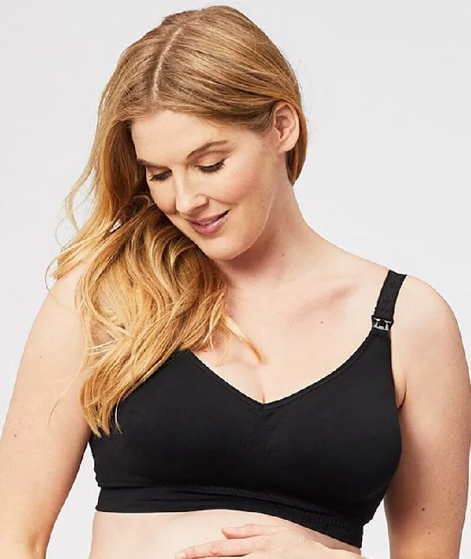 nursing bra for first - time moms Cake Maternity Popping Candy Fuller Bust Seamless F-Hh Cup Wire-Free Nursing Bra - Black nursing bra for first - time moms Cake Maternity Popping Candy Fuller Bust Seamless F-Hh Cup Wire-Free Nursing Bra - Black