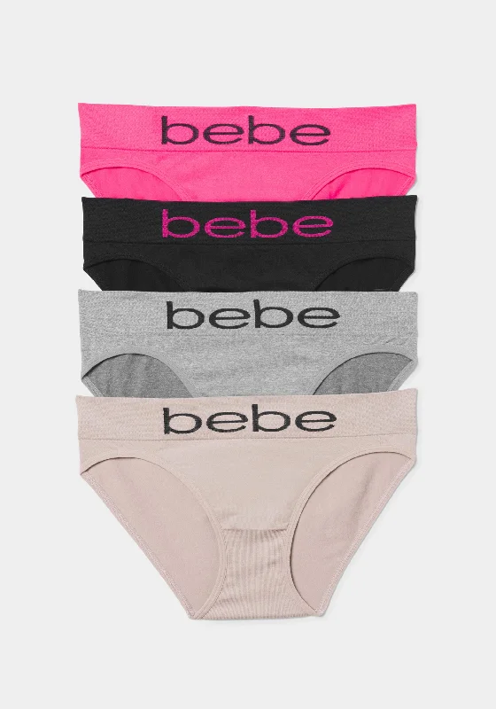 Women's Thermal Lingerie for Cold Weather  Four Pack Seamless Microfiber Bikini Set