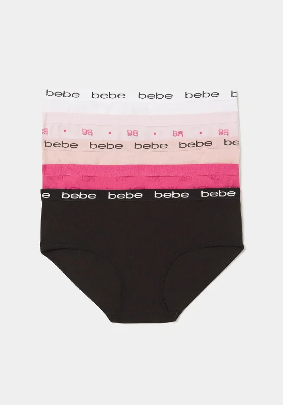 Eco-Friendly Organic Lingerie for Women  Five Pack Logo Printed Hipster Set