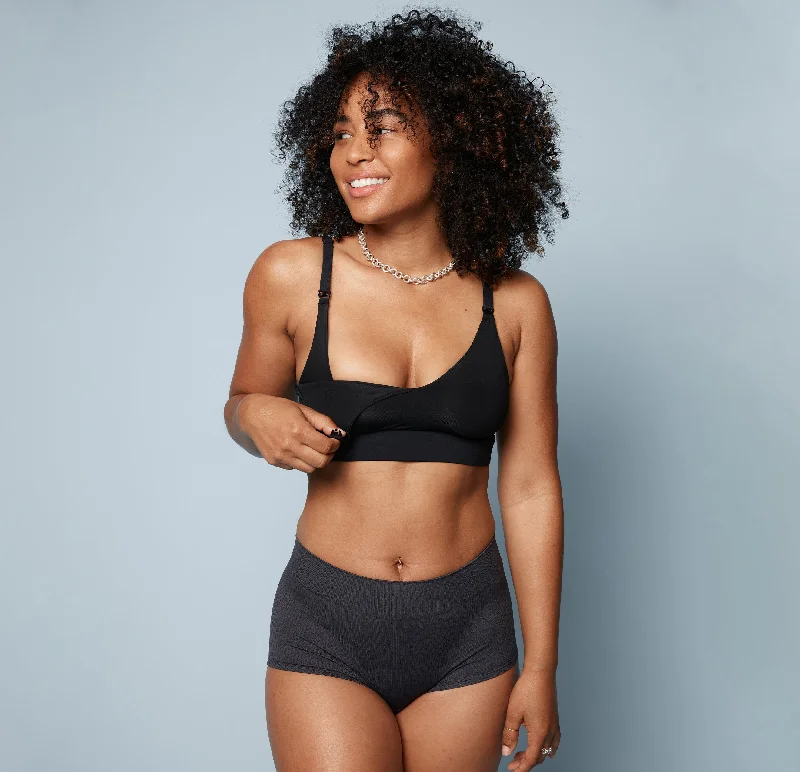 eco - friendly material women nursing bra Bliss Nursing Bralette - Black