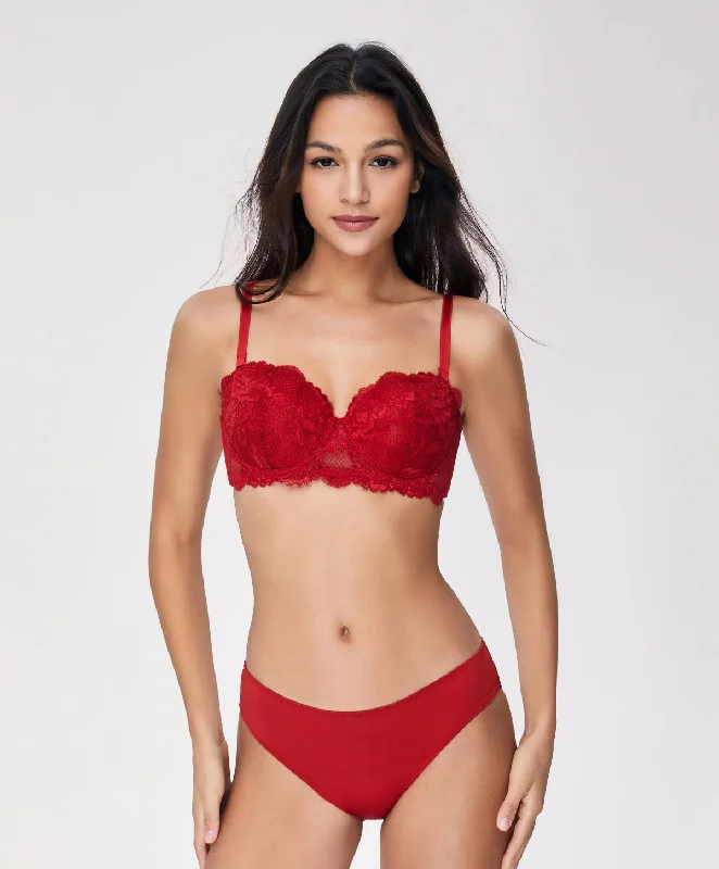 satin women bra and panty sets for a luxurious feel Timeless Romance Half-Cup Set