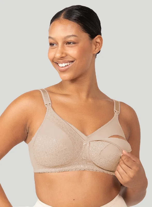 supportive women nursing bra for large busts Triumph: Lace Maternity Bra N Nude