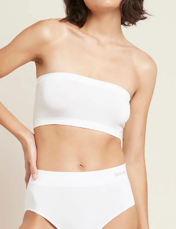 moisture wicking sleep bras for hot sleepers Bandeau Bra - White