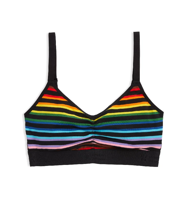 moisture wicking sports bras for sweaty workouts V Neck Bralette - Progress Pride Stripes