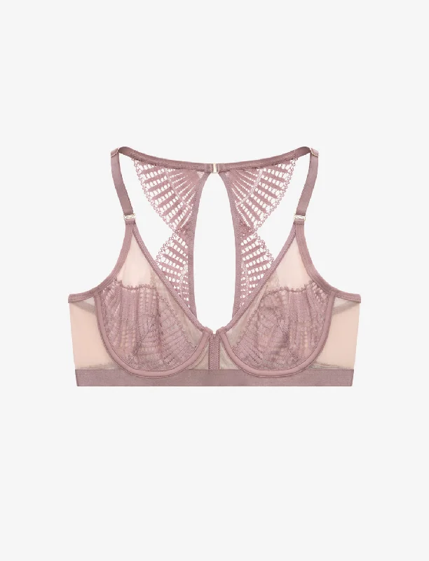 minimizer bras to reduce bust size Fleur Lace Unlined Racerback Bra