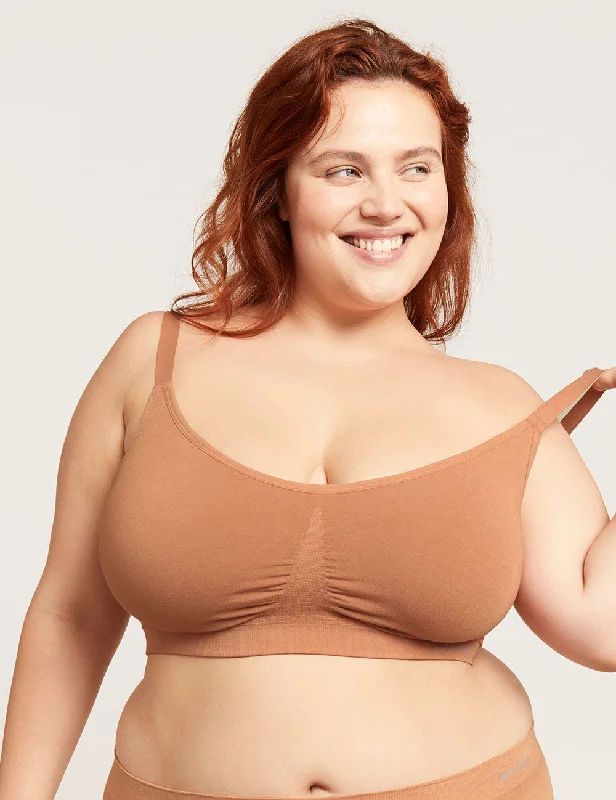 sports bras for high impact workouts Full Bust Wireless Bra - Nude 2